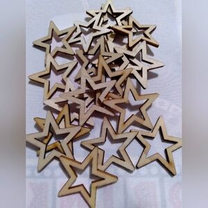 Set of 20 Wooden Stars 1.5"